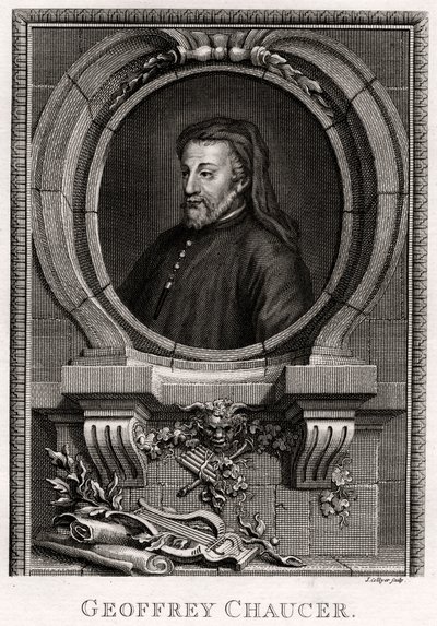Geoffrey Chaucer, 1774 autorstwa J. Collyer