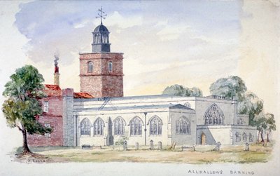 Kościół All Hallows-by-the-Tower, Londyn, c1840 autorstwa J Cooke