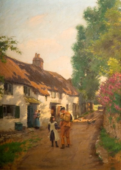 Wzdłuż domu (Dashpers Lane, Brixham, Devon) autorstwa J. Cooke