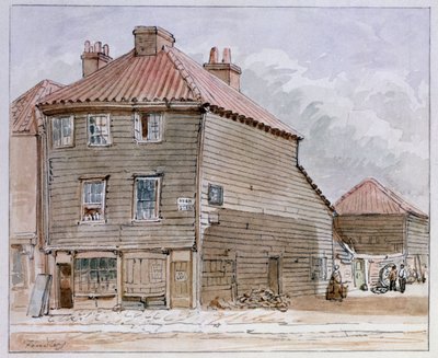 Widok na stary dom przy High Street, Lambeth autorstwa J. Findley