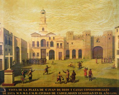 Plaza de San Juan de Dios w 1596 (olej na płótnie) autorstwa J. Garcia
