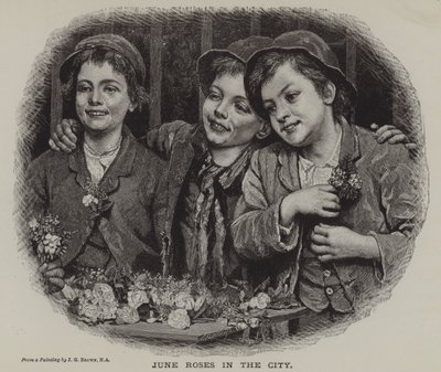 Czerwcowe róże w mieście (grafika) autorstwa J. Gillis Brown