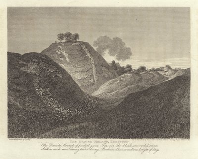 Robert Bloomfield, poeta: The Danish Mounds, Thetford (grafika) autorstwa J. Greig