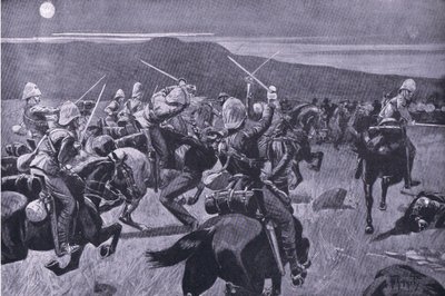 Szarża księżycowa 19 Hussars nr Steenkampsberg , ilustracja z filmu After Pretoria: The Guerilla War