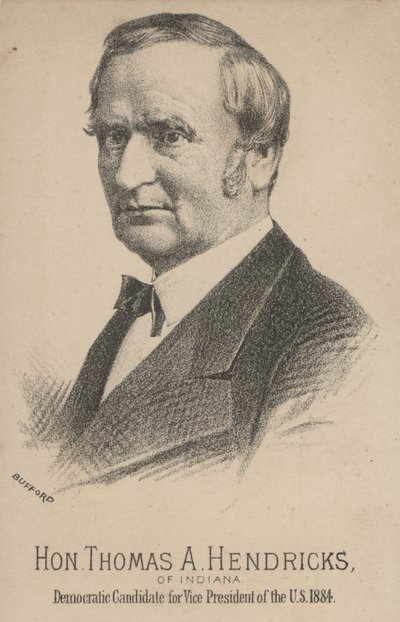 Thomas A Hendricks z Indiany, kandydat Demokratów na wiceprezydenta Stanów Zjednoczonych autorstwa J. H. and Co. Bufford