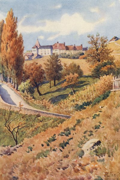 Grandvaux z Cully (kolorowa litografia) autorstwa J. Hardwicke Lewis