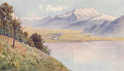 Dolina Rodanu z Mont Pelerin (kolorowa litografia) autorstwa J. Hardwicke Lewis