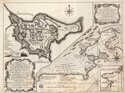 Plan miasta i portu Louisburg, Cape Breton autorstwa J. Hinton