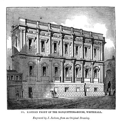 Front wschodni domu bankietowego, Whitehall, 1843 autorstwa J. Jackson