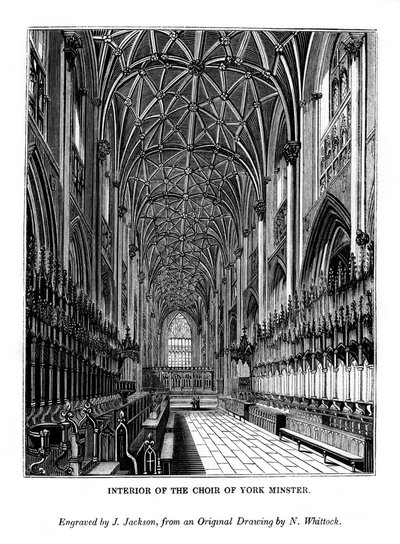 Wnętrze chóru York Minster, c1830-1860 1843 autorstwa J. Jackson