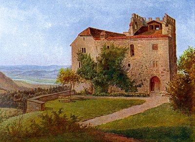 Zamek Habsburgów w pobliżu Argowia, Szwajcaria, 1902-1903. autorstwa J Lange