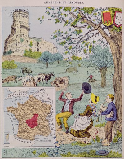 Owernia i Limousin, ilustracja do Le Tour de France autorstwa Marie de Grandmaison, 1893 autorstwa J. Maurel