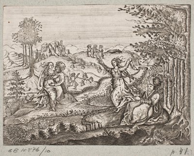 Ilustracja do Adama Oleariusa, „Perski Rosenthal genialnego poety Schicha Saadi […]”, Szlezwik 1660 autorstwa J. Muller