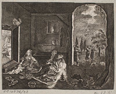 Ilustracja do Adama Oleariusa, „Perski Rosenthal genialnego poety Schicha Saadi […]”, Szlezwik 1660 autorstwa J. Muller