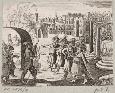 Ilustracja do Adama Oleariusa, „Perski Rosenthal genialnego poety Schicha Saadi […]”, Szlezwik 1660 autorstwa J. Muller