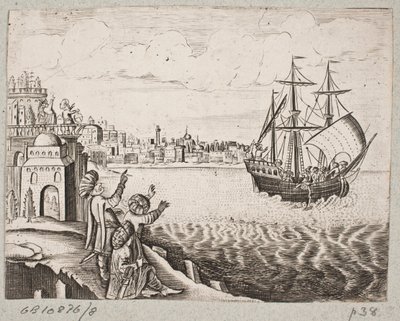 Ilustracja do Adama Oleariusa, „Perski Rosenthal genialnego poety Schicha Saadi […]”, Szlezwik 1660 autorstwa J. Muller