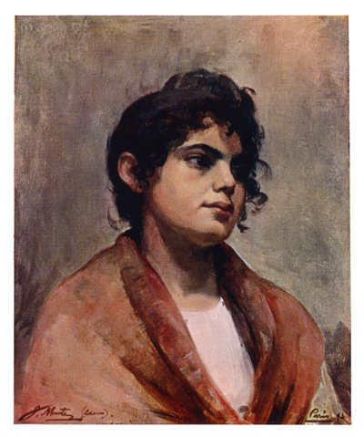 Studium głowy włoskiej dziewczyny, 1901. autorstwa J Muntz