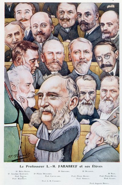 Profesor Luis Hubert Farabeuf (1841-1910) i jego uczniowie, z Chanteclair, ok. 1910 autorstwa J P. Frantz
