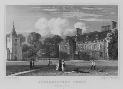 Aldermanston House, Berkshire (grawerowanie) autorstwa John Preston Neale