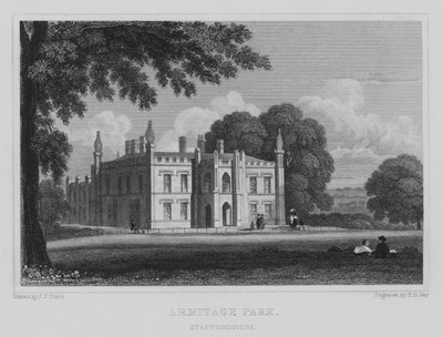 Armitage Park, Staffordshire (grawerowanie) autorstwa John Preston Neale