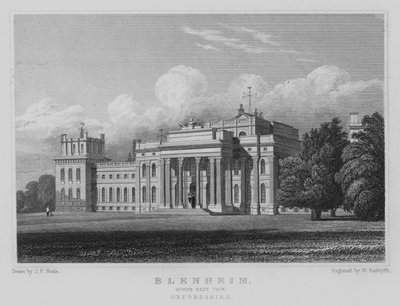 Blenheim, South East View, Oxfordshire (grawerowanie) autorstwa John Preston Neale