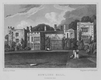 Kręgielnia, Yorkshire (grawerowanie) autorstwa John Preston Neale