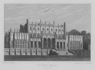 Eaton Hall, Cheshire (grawerowanie) autorstwa John Preston Neale