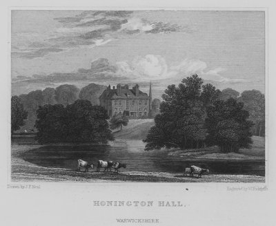 Honington Hall, Warwickshire (grawerowanie) autorstwa John Preston Neale