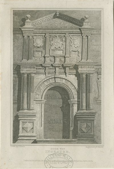 Ingestre Hall - Drzwi: grawerowanie, bd [c 1821] (druk) autorstwa John Preston Neale