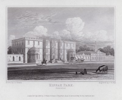 Kippax Park, Yorkshire (grawerowanie) autorstwa John Preston Neale