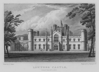 Zamek Lowther, Westmoreland (grawerowanie) autorstwa John Preston Neale