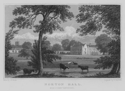 Norton Hall, Northamptonshire (grawerowanie) autorstwa John Preston Neale