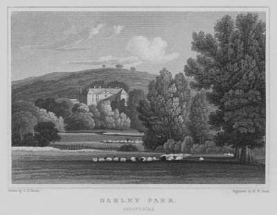 Oakley Park, Shropshire (grawerowanie) autorstwa John Preston Neale