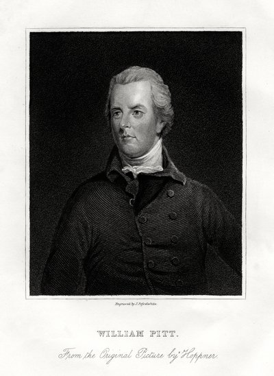 William Pitt Młodszy, brytyjski mąż stanu, XIX wiek autorstwa J. Posselwhite