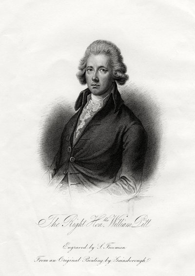 William Pitt Młodszy, brytyjski mąż stanu, XIX wiek autorstwa J. Posselwhite