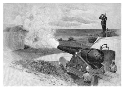 25-tonowy pistolet w Middle Head, Sydney, Nowa Południowa Walia, Australia, 1886. autorstwa J. R. Ashton