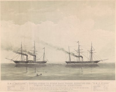 HMS "Basilisk" i HMS "Niger" 20 czerwca 1849 r., ok. 1849 r. (litografia) autorstwa J. R. Jobbins
