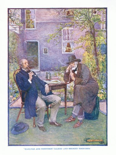 Carlyle i Tennyson rozmawiali i palili razem, z publikacji English Literature wydanej przez TC i EC Jacka, ok.1920 autorstwa J. R. Skelton