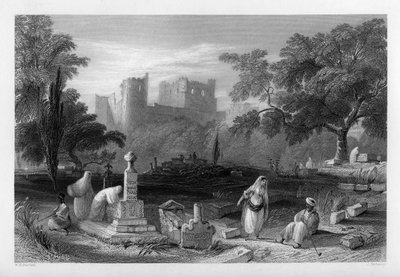 Tureckie cmentarzysko w Sydonie w Libanie, 1841 r. autorstwa J. Redaway