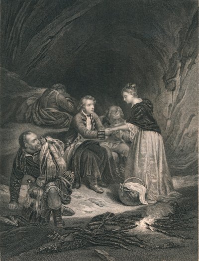 Cz. Edward Uzurpator i Flora Macdonald, połowa XIX wieku. autorstwa J. Rogers