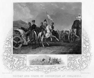 Klęska i śmierć Dhoondiaha w Conaghull, 1800, początek XIX wieku. autorstwa J. Rogers