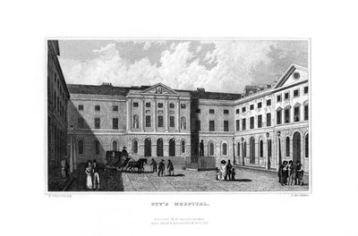 Guys Hospital, Southwark, Londyn, 1829. autorstwa J. Rogers