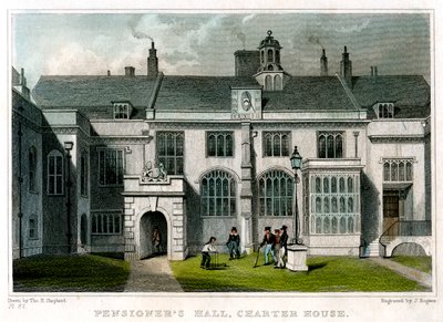 Sala emerytów, Charterhouse, Londyn, 1830. autorstwa J. Rogers