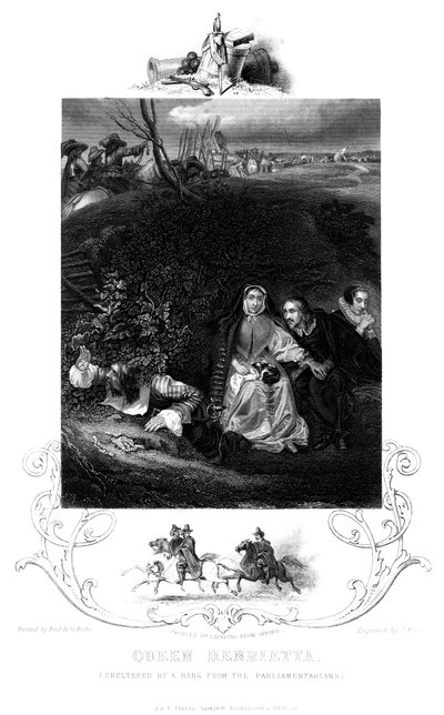 Królowa Henrietta 1609-1669 chroniona przez bank przed parlamentarzystami, XIX w. autorstwa J. Rogers