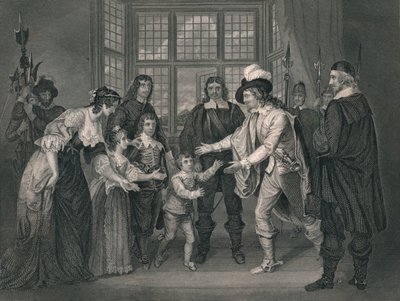 Wywiad Karola I ze swoimi dziećmi, 1649, początek XIX wieku. autorstwa J. Rogers