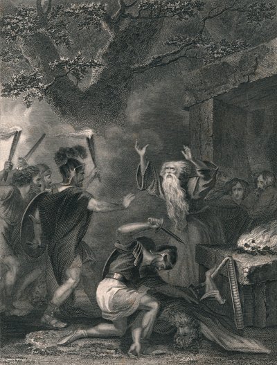 Masakra druidów, połowa XIX wieku. autorstwa J. Rogers