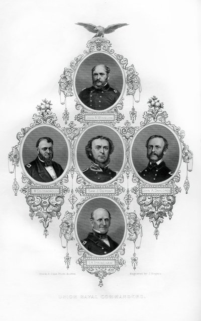 Admirałowie wojny secesyjnej Unii Winslow, Goldsborough, Du Pont, Dahlgren i Stringham, 1862-1867. autorstwa J. Rogers