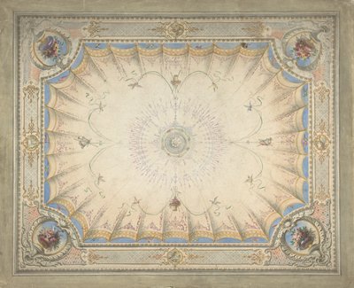 Projekt sufitu dla buduaru, Ardgowan, ca. 1868. autorstwa J. S. Pearse.