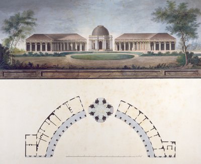 Świątynia Słońca w Ermitażu w Bayreuth ok. 1780 (wc na papierze) autorstwa J. Saher