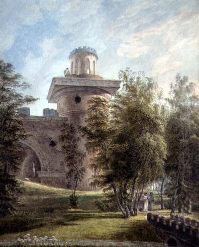 Widok na Malowniczy Park i Obserwatorium w Carskim Siole (akwarela na papierze) autorstwa J. Tearnof